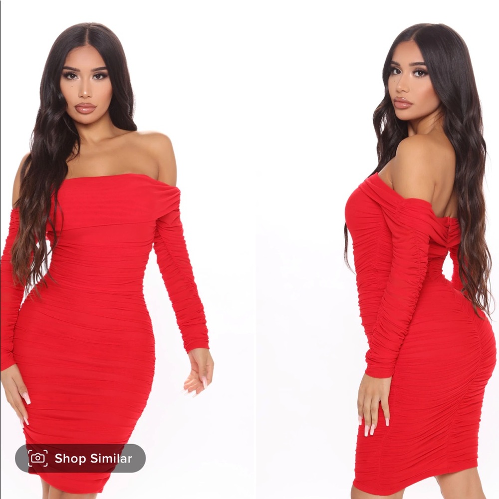 Red fashion nova dress